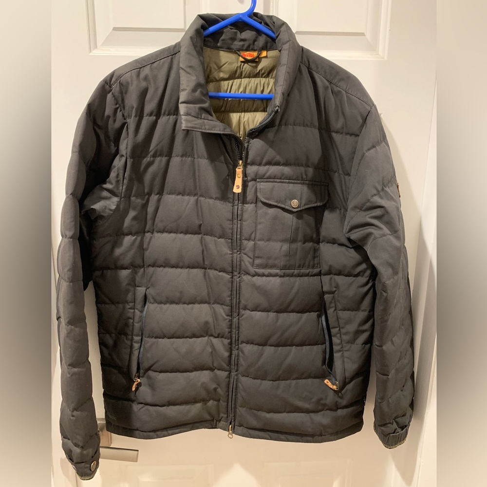 Fjallraven Ovik Lite Down Jacket Mens Large Gray/Green